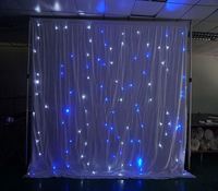 Boda DJ luces LED tela blanca 5x4m escenario telón de fondo LED estrella cortina Decoración