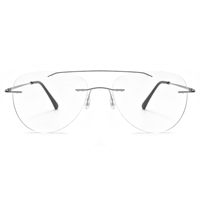 Lunettes de soleil photochromiques sans monture pour hommes, verres à revêtement bleu, montures métalliques, anti-lumière bleue, style pilote, verres transparents à teinte variable