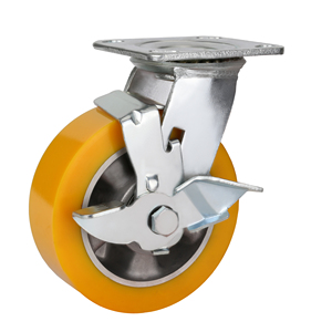 En gros 5 Pouces Jaune PU Plâtre Fer Rigide de Roue De Type Industriel Roulette Robuste - Product Image 2
