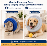 Collier léger en polyester pour bouledogue français, collier de récupération imperméable anti-léchage pour chats et chiens
