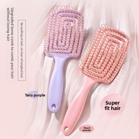 Nouvelle Brosse Coiffante Portable Anti-Moustiques Creuse et Circulaire pour Filles, Volumisante, Massante du Cuir Chevelu, Design Côtelé L-785