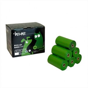Custom Design Biodegradable Green Waste <b>Bag</b> on Roll Disposable <b>Compostable</b> Poo <b>Bag</b> Corn Starch Handle Dog Poop <b>Bag</b> - Product Image 1