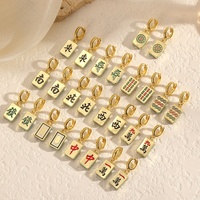 Breloques Mahjong Tendance pour la Fabrication de Bijoux DIY, Bracelets, Colliers, Breloques à Clipser en Métal Doré Émaillé