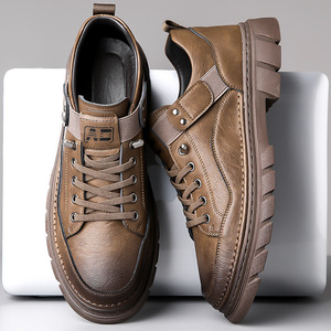 รองเท้าหนังลำลองผู้ชายสำหรับฤดูใบไม้ร่วง พื้นนุ่ม ส้นเตี้ย พื้นยาง รองเท้าสไตล์เดินเล่นสบายๆ - Product Image 3