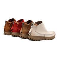 Bottes de neige pour femmes en cuir véritable Crazy Horse mat, à lacets, respirantes, confortables et douces, pour l'automne et l'hiver