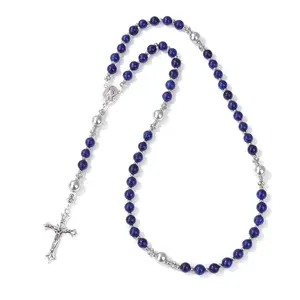 support custom many kinds of color natural stone Catholic Rosaries Gemstone Beads Prayer Rosary