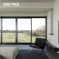 Porte en aluminium moderne robuste SAYYAS JE140 à ouverture intérieure, sur mesure, double vitrage, verre trempé, étanche, 5