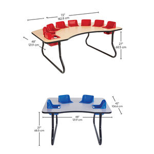 Mesa de Comedor Montessori de Madera para Ocho Niños Pequeños con Cinturón de Seguridad para Guardería y Cuidado Infantil - Product Image 4