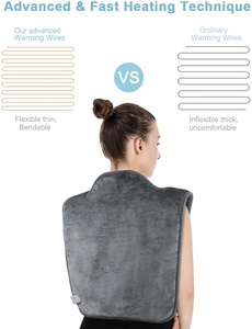 <span class=keywords><strong>Poncho</strong></span> chauffant Wrap Throw Couverture électrique ultra douce en flanelle avec protection contre la surchauffe - Product Image 3