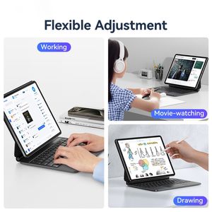 Vente chaude pour <span class=keywords><strong>iPad</strong></span> Pro 12.9/pour <span class=keywords><strong>iPad</strong></span> <span class=keywords><strong>Air</strong></span> <span class=keywords><strong>2020</strong></span> PU + PC affichage numérique sans fil nuit rétro-éclairage clavier étui de protection magnétique - Product Image 3