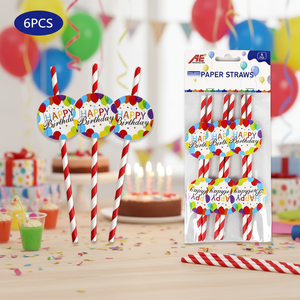 Lot de 6 pailles en papier 240pcs/CS pour décorations de fête - Product Image 3