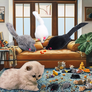 Juguete de plumas para gatos para ejercicio, caza y juego interactivo - Product Image 2