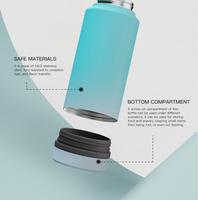 Nouveau design Bouteille d'eau en acier inoxydable 32 oz 2-en-1 avec compartiment Bouteille d'eau isolée à double paroi avec étui de rangement