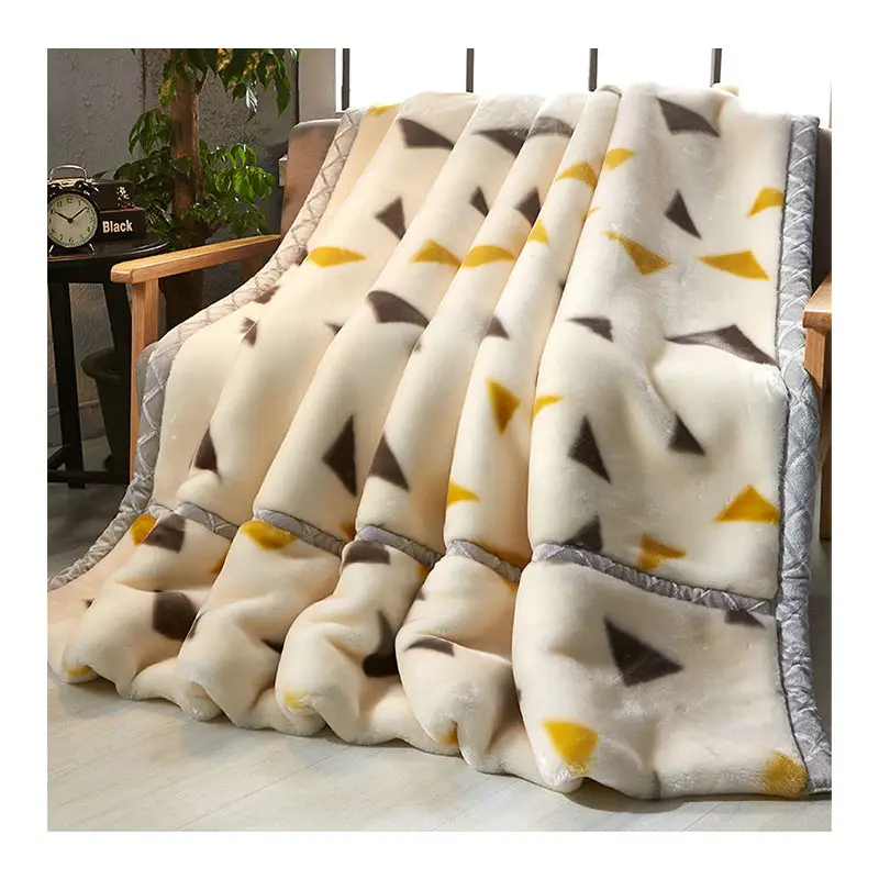High Quality Winter Thick Warm Fluffy Blanket Adult Home Soft Raschel Throw Blankets For Bed