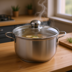 Meat <b>Pot</b> Saturn <b>Pot</b> With Glass Lid 30 Cm <b>For</b> Soup And Stock Cooking - Product Image 3