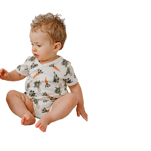 Mameluco de bebé con estampado Floral de verano 2025, mono de estilo europeo y americano, tela de algodón de manga corta con botones laterales informales - Product Image 6