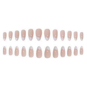 Fábrica estilo francés <span class=keywords><strong>uñas</strong></span> artificiales largas <span class=keywords><strong>uñas</strong></span> postizas acrílico hecho a mano Prensa en <span class=keywords><strong>uñas</strong></span> con diamantes <span class=keywords><strong>de</strong></span> imitación - Product Image 4