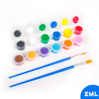 Ensemble de peinture aquarelle vibrante de 2 ml, 6 pièces, 12 couleurs, pour enfants de 3 ans et plus, artisanat DIY, peinture sur poupées en plâtre et décorations de cerfs-volants