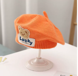 Chapeau béret tendance automne-hiver pour enfants, style coréen, casquette de peintre en laine tricotée, style cuir pour bébés garçons, décontracté - Product Image 5