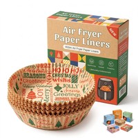 Papier sulfurisé épais pour friteuse à air, 16 cm x 4,5 cm, laminé, résistant à l'huile, pour la cuisine domestique et les fêtes de fin d'année