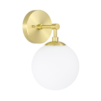 US livraison gratuite Globe blanc verre laiton E26 vente chaude bon prix Led intérieur or hôtel applique murale pour la maison chevet salle de bain