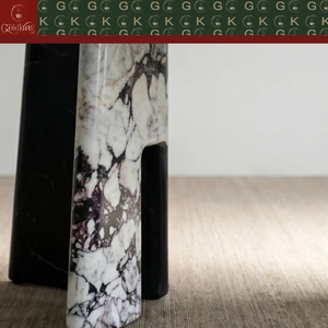 Mesa de Mármol Ovalada Calacatta Viola para Hotel o Villa de Lujo GOLDKING, con Vetas Blancas, Púrpuras y Grises, Patas a Juego, Directo de Fábrica - Product Image 6