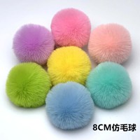 Pompon en fausse fourrure personnalisé, boule de fourrure de lapin artificielle, ornement en pompon de fourrure – Grande Vente