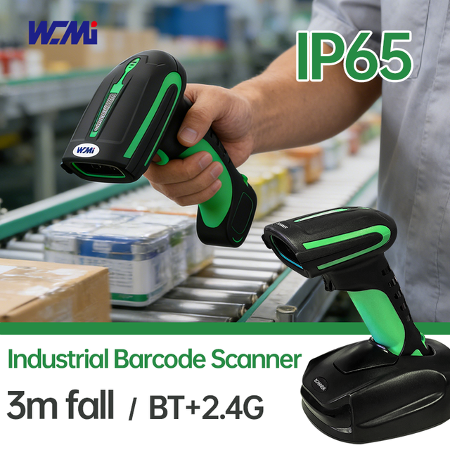 Handheld Industrial Barcode Scanner 2D 1D QR Code Reader Scanning Gun BLE USB 2.4G Wireless in Stock 2-Year Warranty