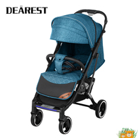 Poussette bébé légère, pliage à une main, poignée réglable, harnais 5 points, roues amortissantes, grand panier pour nouveau-né