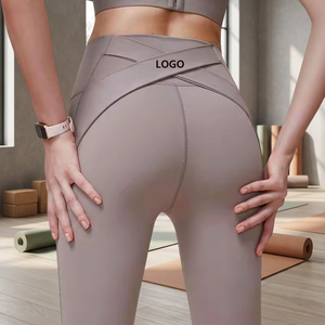   Shorts Deportivos de Yoga y Running Personalizados, con Efecto Levanta Glúteos y Moldeador de Cintura, de Secado Rápido, en Color Lino, de Spandex/Nylon - Product Image 3
