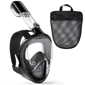 Vendita calda Dry Diving maschera Full Face Free to Breathing 180 ampia visuale Anti perdita Full Face Snorkel maschera per adulti