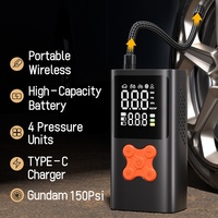 Compresseur de pneus sans fil avec moniteur de pression, affichage double écran ABS, 150 PSI, pompe portable sans fil pour voiture