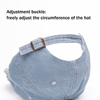 Logo brodé sur mesure Casquette de baseball rétro décontractée pour papa en denim bleu Hip Hop avec personnalité en coton pour la vente en gros