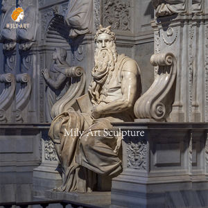 Statue de Moïse en Marbre Naturel Sculpté à la Main, Taille Naturelle, au Meilleur Prix - Product Image 2