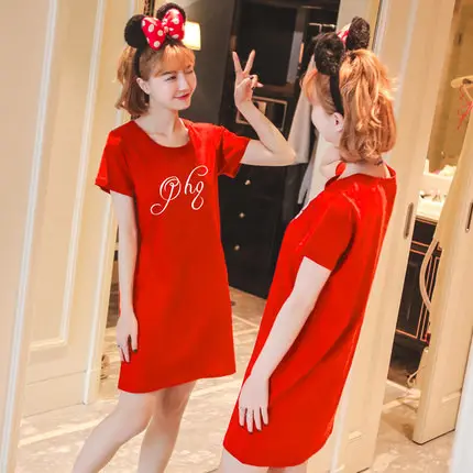 100 cotton loungewear female pajamas morning gown sleeping dress girls cotton nightgown