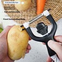 ANYA Hachoir à légumes manuel multifonctionnel en acier inoxydable, fin et portable, en plastique, motif dessin animé créatif, outil de cuisine premium