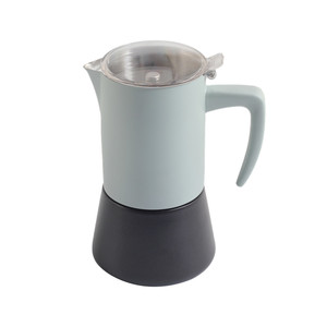 2/4/6/10 tasses à expresso, couvercle en plastique, compatible avec les plaques à induction, cafetière moka en acier inoxydable - Product Image 1