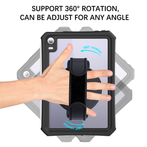 Supporto per Tablet in Plastica Girevole a 360 Gradi con Cinghia Adesiva Rotante per <span class=keywords><strong>iPad</strong></span> <span class=keywords><strong>Pro</strong></span> <span class=keywords><strong>11</strong></span> 2024/Air 4-7/10-11th A16 2025 Universale Nero - Product Image 4