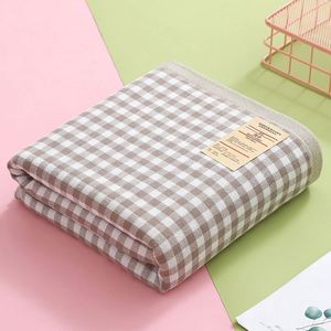 Toalla de Baño a Cuadros de Algodón Japonés de Alta Calidad con Logotipo Personalizado, Secado Rápido, Tejida, Bordada, para Regalo - Product Image 6