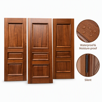 Porte en bois composite laqué acajou, design classique, étanche, pour chambre à coucher, villa, portes à battants