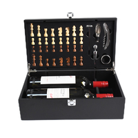 Coffret cadeau en bois et métal personnalisé et durable pour accessoires d'échecs, avec tire-bouchon et logo personnalisé pour entreprises