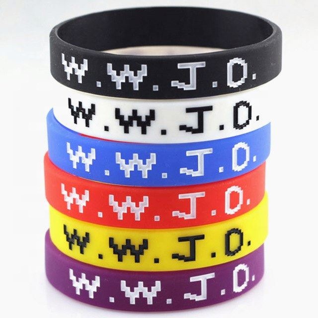 फैक्टरी कस्टम WWJD कंगन क्या यीशु ईसाई बाइबल करते सिलिकॉन wristband कंगन चूड़ी चर्च उपहार Baller