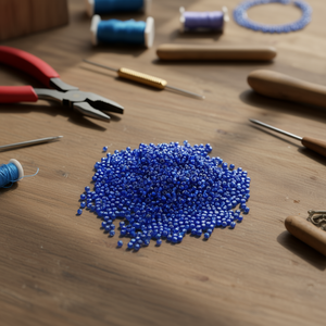 Perline Ilan Abalorios blu royal da 2 mm, 50 g, per la creazione di gioielli - Product Image 3