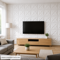 Panel Dinding PVC 30x30 Ringan 3D Promosi, Tanpa Alat, Mudah Dipasang, Tahan Air, untuk Latar Belakang Sofa