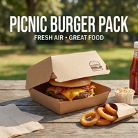 Boîtes à hamburgers en papier kraft brun pliables, contenants à emporter pour les stands de restauration, service à emporter, emballage alimentaire pratique