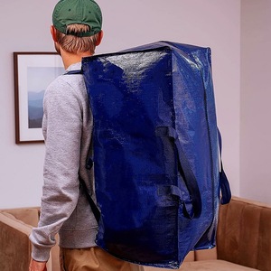 Heavy Duty Storage Tote Wholesale Heavy Duty Waterproof Moving Storage Bag Extra Large Blue PP Woven Moving Boxes With Handle Tote Bag