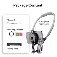 Nouveautés : Support de cou en silicone pour caméra d'action / téléphone portable, pour vue POV, vidéo selfie et vlog