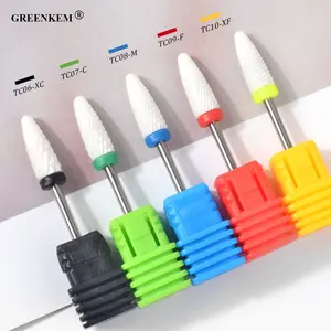 GREENKEM 23 Tipos Ceramic Nail Drill Bits Manicure Machine Acessórios Rotary Electric Nail File Manicure Cutter Milling Tool