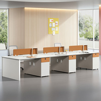 Poste de travail modulaire pour personnel de bureau, table de travail avec cloison en tissu et rangement sous le bureau pour environnement de bureau à concept ouvert