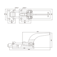 Loquet à levier en acier galvanisé industriel robuste, capacité de 3970 lb (1800 kg), modèle GTY-40370